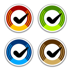 vector colored checkmark stickers