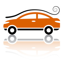 Naklejka premium vector car with air vortex icon
