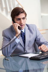 Businessman talking on the phone