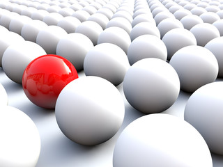 Red Sphere stands out of the crowd