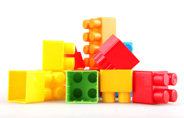 Naklejka premium Plastic toy blocks