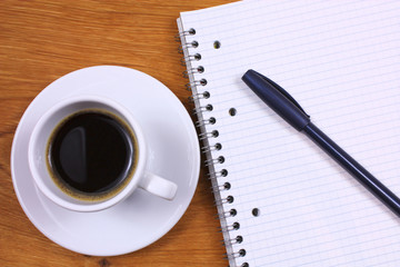 Coffee and notepad