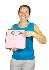 Beauty woman with pink scale