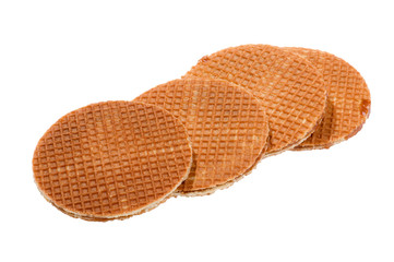 waffles with caramel close up