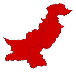 Naklejka premium Map of Pakistan