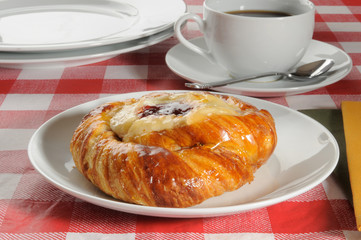 Cream cheese danish with raspberry filling