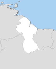 Fototapeta na wymiar Mapa Gujany