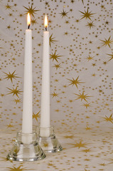 Christmas Candles with Star Background