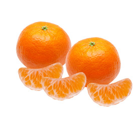 Mandarins isolated on white background