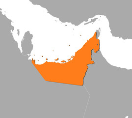 Map of the United Arab Emirates