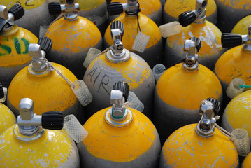 Oxygen Tanks for Scuba Diving.