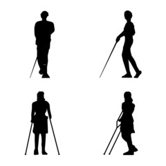 Naklejka premium blinded disabled persons, vector