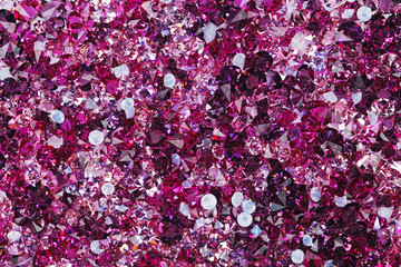 Many small ruby diamond stones, luxury background