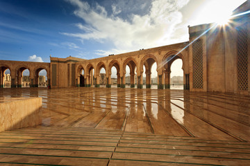 Interior of Marble Courtyard of Hamman II Mosque © Pete Niesen Photo