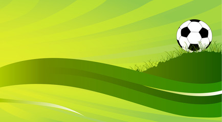 ball in grass on green background