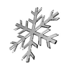 Isolated gray glass snowflake on white