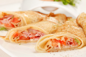 Pancakes with Salmon