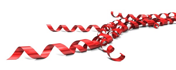 Ruban rouge avec des boucles