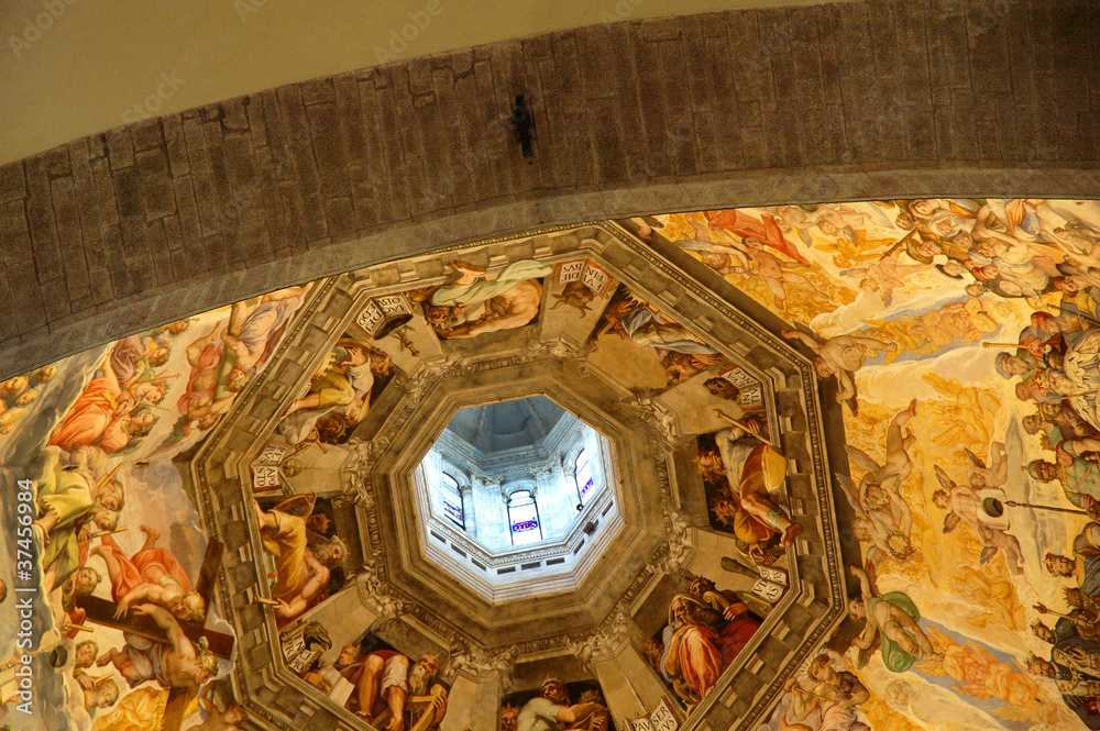 Wall mural dome of brunelleschi in cathedral of florence tuscany italy