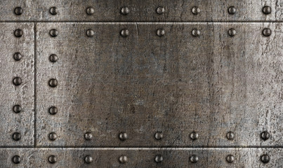 armour metal background with rivets