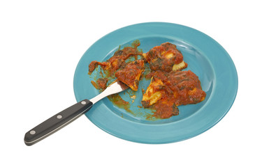 Diet ravioli meal with fork