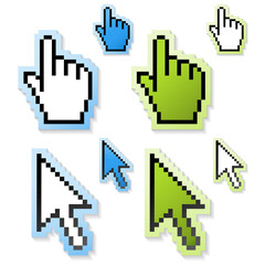 Vector cursors - hands a arrows