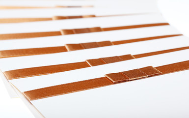 Ivory invitations with ribbon