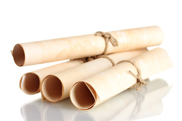 Many scrolls isolated on white