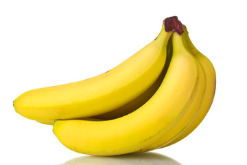 Bunch of bananas isolated on white