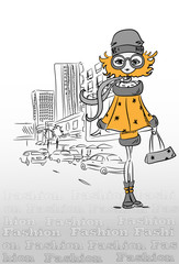 Мода девушка в городе