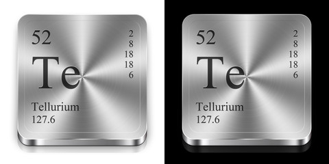 Tellurium, two metal web buttons
