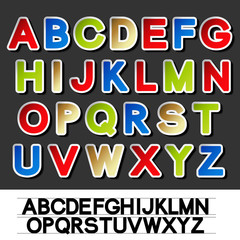 Vector stickers of alphabet
