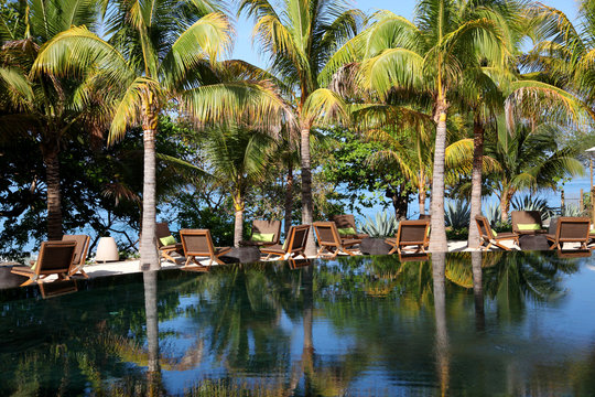 View of luxury resort swimming-pool