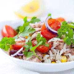 Rice and tuna salad