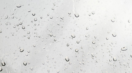 Drops of water on glass