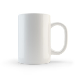 White cup isolated on white.