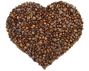 Hheart from beans of coffee