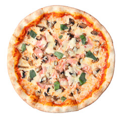 Pizza with champignons and ham