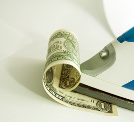 Dollar under the iron