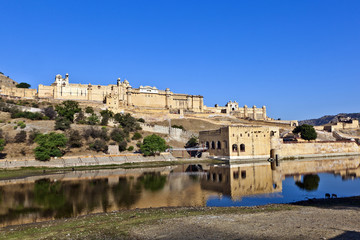 famous Amber Fort in morning light
