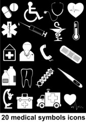 20 medical symbols icons