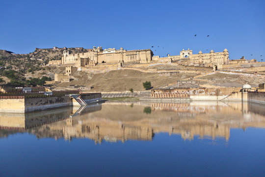 beautiful Amber Fort in Jaipur in morning light