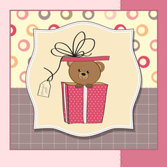 birthday greeting card with teddy bear
