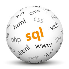 SQL, Datenbank, 3D, Kugel, Internet, Webdesign, Programmierung