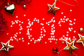 art new year 2012 red background