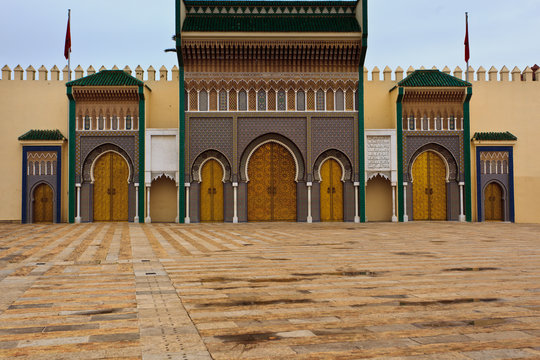 Ornate Doors To Royal Palace In Fez