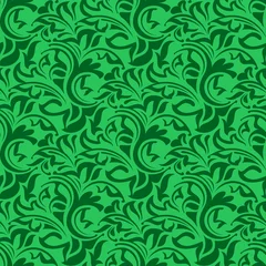 Gordijnen Groen naadloos behangpatroon © Nikolay Zaburdaev