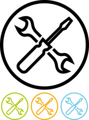 Wrench and screwdriver - Vector icon isolated on white