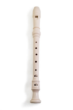 Plastic Flute Baroque fingering. isolated