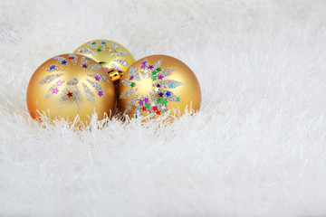 Gold christmas balls